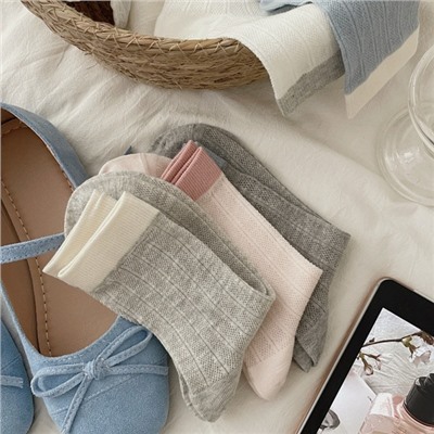 Colored brand summer thin knee socks, Korean style, mid-length