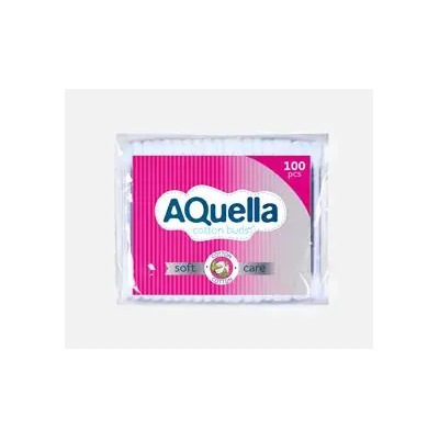 ВАТНЫЕ ПАЛОЧКИ AQUELLA П/Э 100ШТ, АРТ.7445/06449/40156