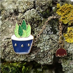 Значок Haworthia PUMILA с подвеской (Хавортия, Брошь)