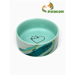 Миска керамическая "Котик сердечко" 250 мл, 11,5 х 4,5 см