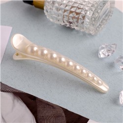 Зажим для волос «Бусины», 10.5 см, белый