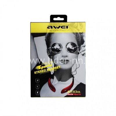 Наушники MP3/MP4 AWEI (A810BL) SPORT Bluetooth вакуумные черные