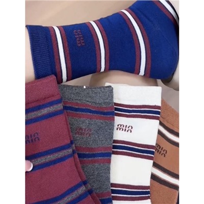 Demi-season retro cotton knee socks, mid-length, Korean style, internet celebrity