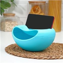 Тарелка с подставкой для телефона для семечек и орехов, 20×11 см, пластик, МИКС