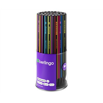 Карандаш ч/г Berlingo "Color Zone", трехгранный, черное дерево, заточен., ассорти