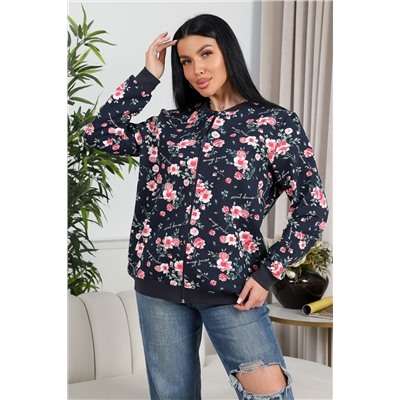 Женская толстовка Бомбер 750 / синий/шиповник