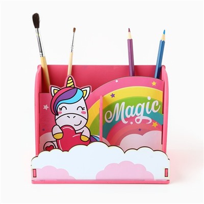 Органайзер для канцелярии, с местом под телефон Magic, единорог