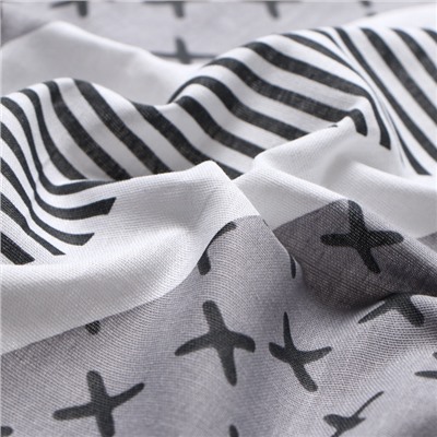 Простыня на резинке Этель Gray geometry 140*200*25, 100% хлопок, бязь, 125г/м2