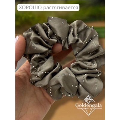 Резинка для волос объемная шелковая со стразами Арт:Р2/001