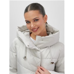 Куртка женская демисезонная с капюшоном серого цвета 1139Sr