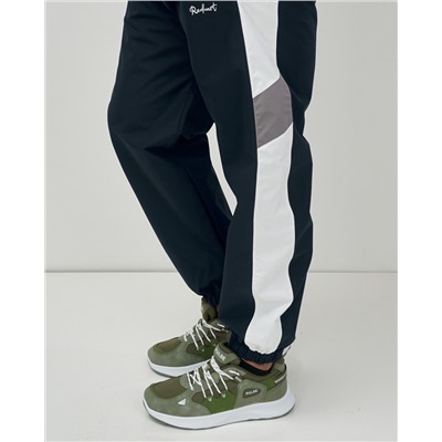 Спортивный костюм мужской весна-лето темно-синего цвета 25710TS