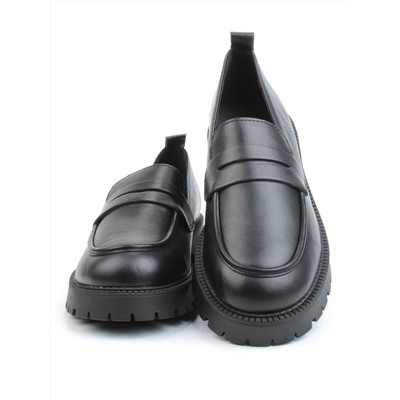 03-XR183/3 BLACK Лоферы женские (натуральная и искусственная кожа)