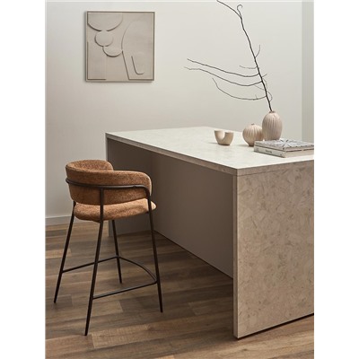 Стул полубарный Helning, мягкий шенилл, серо-коричневый