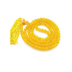 Чётки из Жёлтого Агата: для гармонизации Брихаспати (108 шариков), Yellow Hakik (Agate) Mala For Brihaspati, произв. Kalyan Puja