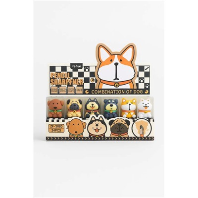 Точилка для карандашей "A dog in a collar" mix, шоубокс 24 шт.