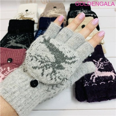 Варежки-перчатки женские теплые с начесом Арт 9 тип 2