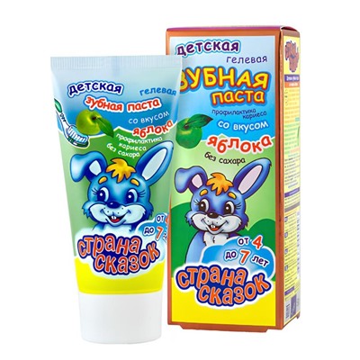 Зубная паста детская от 4 лет со вкусом ЯБЛОКА "Страна Сказок", 50 гр.