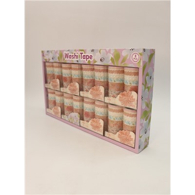 Набор декоративного скотча 10 шт. "Flower power", orange, шоу-бокс 8 шт.