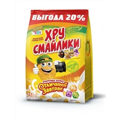 КУКУРУЗНЫЕ Хлопья "Хрусмайлики" 750гр