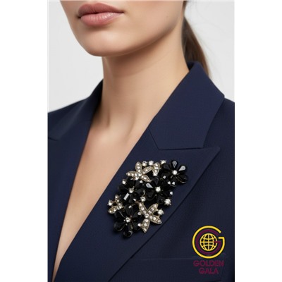 Брошь крупная с кристаллами БР4/3 модель 6