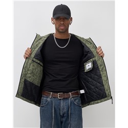 Куртка спортивная мужская весна осень цвета хаки 25470Kh