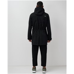 Парка спортивная мужская с капюшоном softshell черного цвета 9565Ch