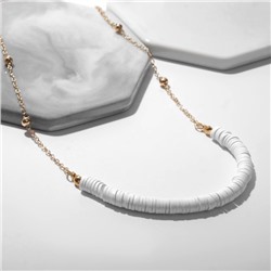 Колье «Перламутр» майя, белое в золоте, 42 см