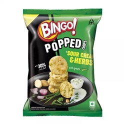 Чипсы со сметаной и зеленью (25 г), Popped Chips Sour Cream & Herbs, произв. Bingo