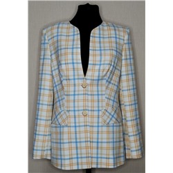 Жакет Bazalini 4614 молочный голубая клетка