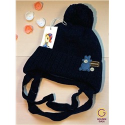 Теплая шапка для мальчика на возраст 1-2 года Арт 9
