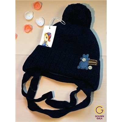 Теплая шапка для мальчика на возраст 1-2 года Арт 9