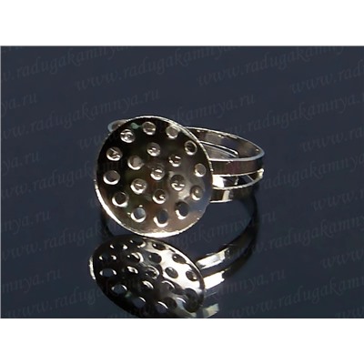 Основа для кольца, 14*5мм, цв.стальной