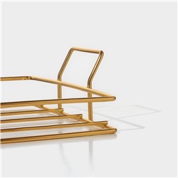 Менажница Magistro «Званый прием», 4 секции, 250 мл, 21.5×19×6 см, стекло, прозрачная, золотистая