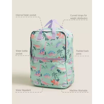 Kids' Water Repellent Dinosaur School Backpack