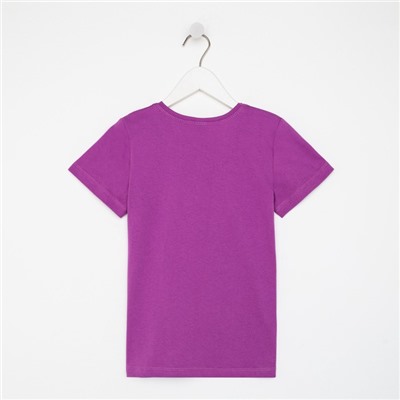 Футболка детская, цвет фиолетовый/пингвин, рост 104 см