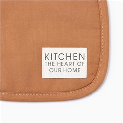 Набор кухонный Этель Kitchen, цвет оранжевый, варежка-прихватка 18х29 см, прихватка 19х19 см