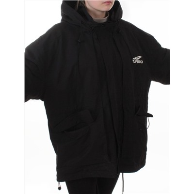 3096 BLACK Куртка демисезонная женская (100 гр. холлофайбер)
