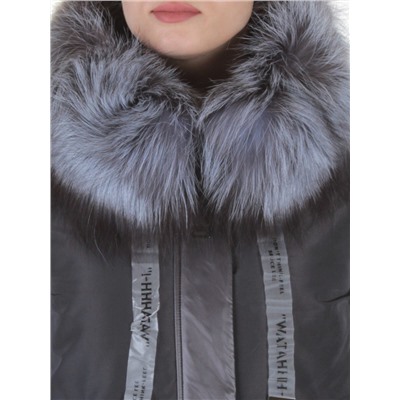 8179 DK. GRAY Пальто женское с натуральным мехом Jarius