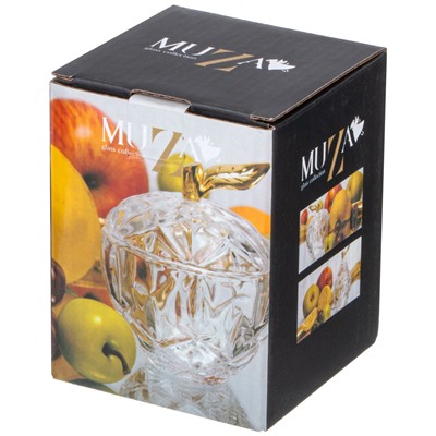 БЛЮДО ДЛЯ ДЕСЕРТА С КРЫШКОЙ "ЯБЛОКО" 90 МЛ. 7*7 СМ. В=10 СМ. КОЛЛЕКЦИЯ "MUZA" (КОР=36ШТ.)