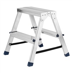 Стремянка двусторонняя 2 ступени, алюминиевая, Сибртех