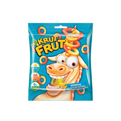 «KrutFrut», мармелад жевательный «Колечки со вкусом персика», 70 г