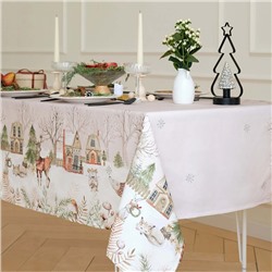 Скатерть новогодняя «Этель» «Звери в городе» 149×220 см, 100% хлопок, саржа 190 г/м²
