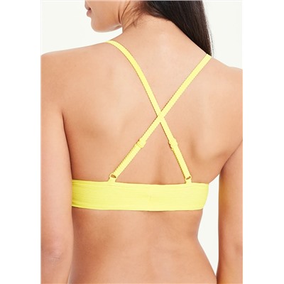 Ribbed Eyelet Bikini Top