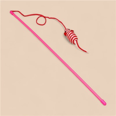 Дразнилка-удочка «Полосатая мышь», цвет МИКС