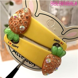 Зажим "тик-так" со стразами Корея размер 5 см 2 шт ТК8 тип 2