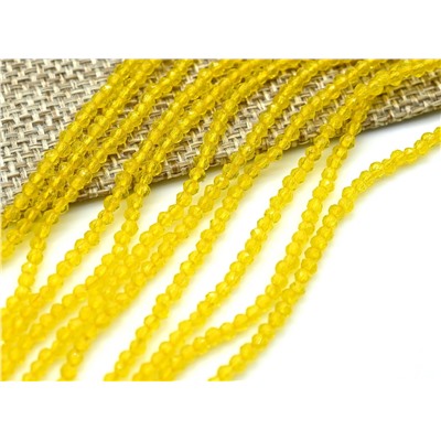 Бусины из шпинели шарик гр.2мм цв.желтый, 36см, 190 бусин