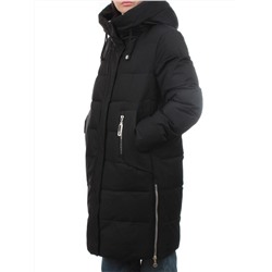 7715 BLACK Пальто зимнее женское (200 гр. холлофайбер)