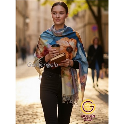 Платок теплый кашемировый с 3D принтом Арт 2591П/10