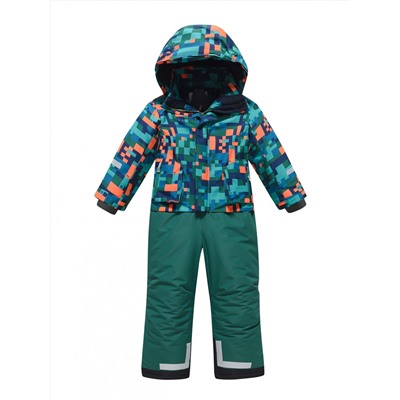 Комбинезон подростковый зимний для мальчика зеленого цвета 9407Z