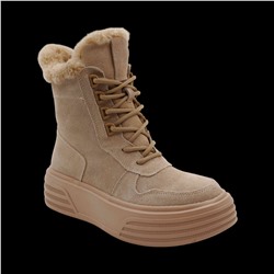 Ботинки на меху ZD24 бежевые